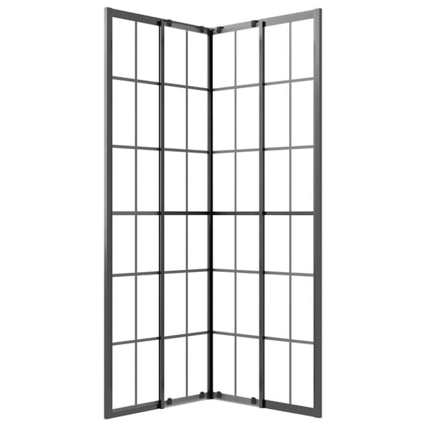 vidaXL brusekabine 70x70x180 cm matteret sikkerhedsglas sort