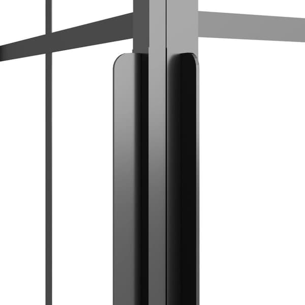 vidaXL brusekabine 70x70x180 cm matteret sikkerhedsglas sort