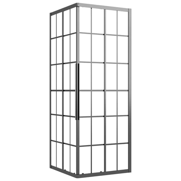 vidaXL brusekabine 70x70x180 cm matteret sikkerhedsglas sort
