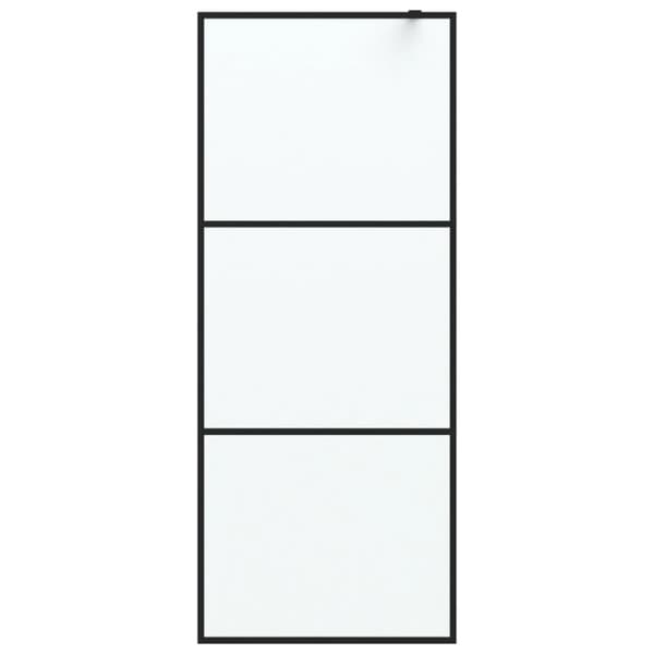 vidaXL brusevæg 80x195 cm matteret sikkerhedsglas sort