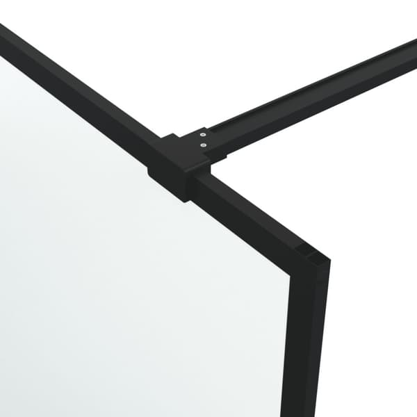 vidaXL brusevæg 80x195 cm matteret sikkerhedsglas sort