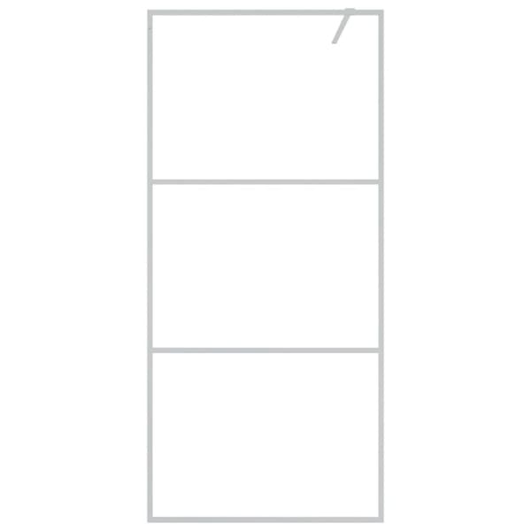 vidaXL brusevæg 90x195 cm klart sikkerhedsglas sølvfarvet