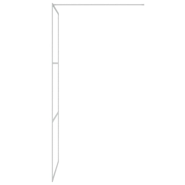 vidaXL brusevæg 90x195 cm klart sikkerhedsglas sølvfarvet