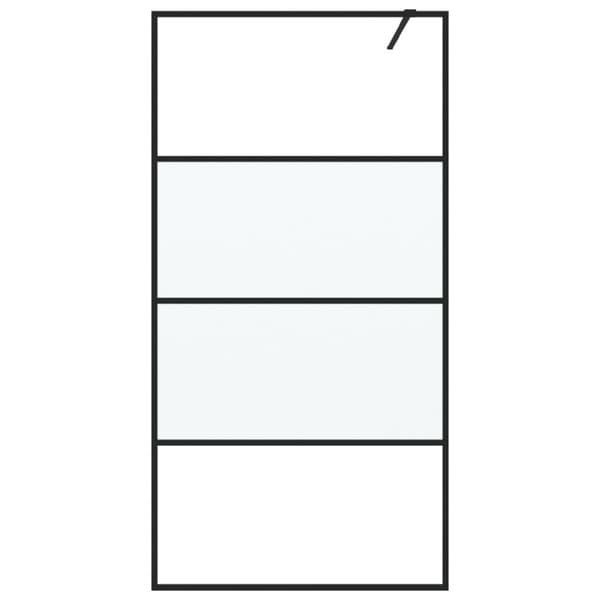 vidaXL brusevæg 100x195 cm halvmatteret sikkerhedsglas sort