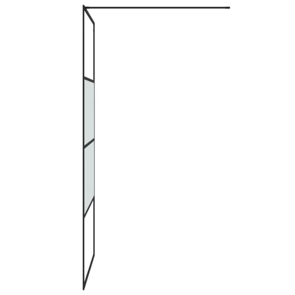 vidaXL brusevæg 100x195 cm halvmatteret sikkerhedsglas sort