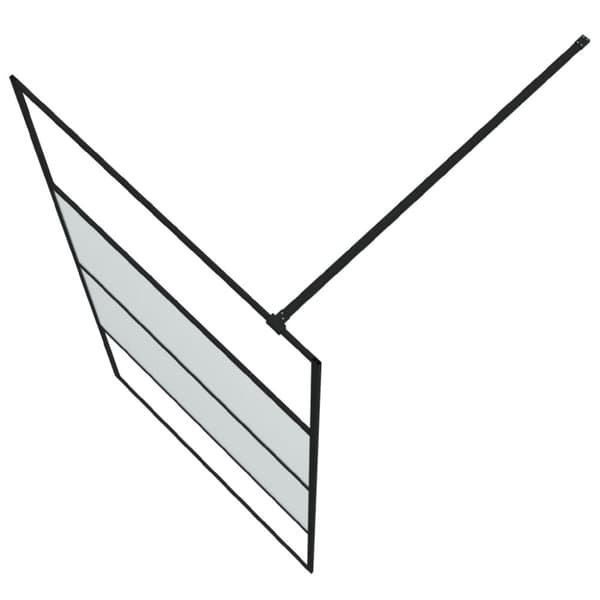vidaXL brusevæg 100x195 cm halvmatteret sikkerhedsglas sort