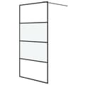 Miniatyrbillede 2 af 7: vidaXL brusevæg 100x195 cm halvmatteret sikkerhedsglas sort