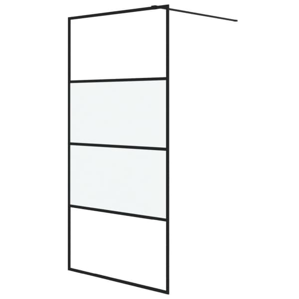 vidaXL brusevæg 100x195 cm halvmatteret sikkerhedsglas sort