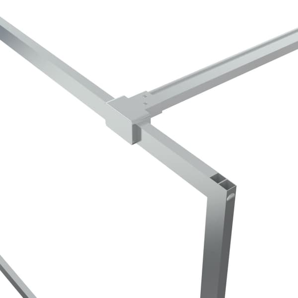 vidaXL brusevæg 80x195 cm klart sikkerhedsglas sølvfarvet