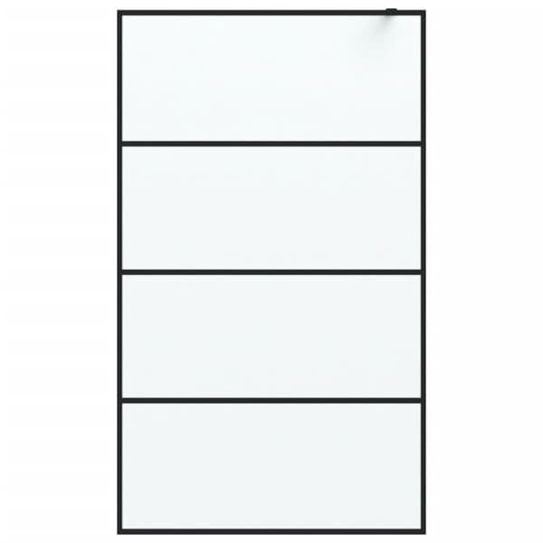 vidaXL brusevæg 115x195 cm matteret sikkerhedsglas sort
