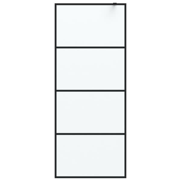 vidaXL brusevæg 80x195 cm matteret sikkerhedsglas sort