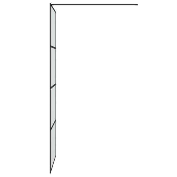 vidaXL brusevæg 80x195 cm matteret sikkerhedsglas sort
