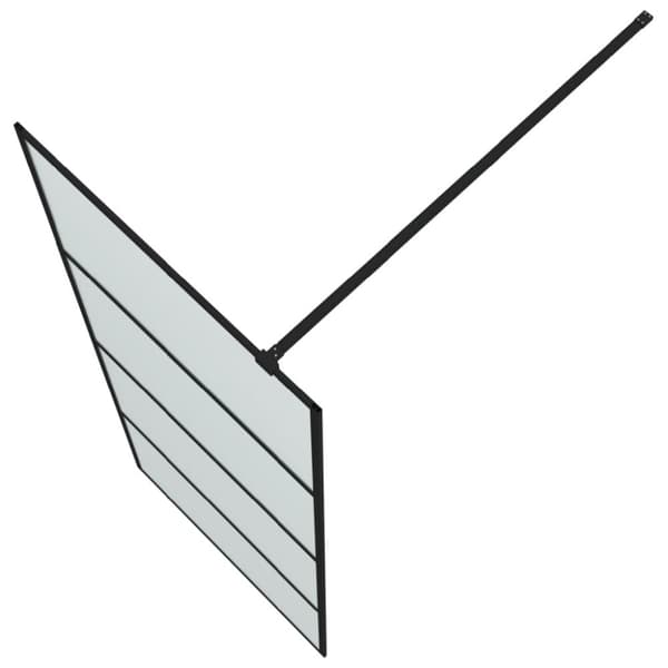 vidaXL brusevæg 80x195 cm matteret sikkerhedsglas sort