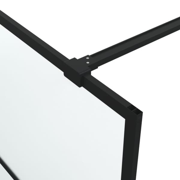 vidaXL brusevæg 80x195 cm matteret sikkerhedsglas sort