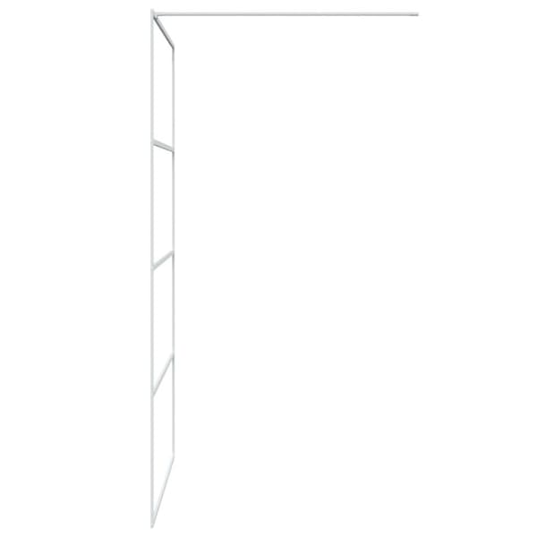vidaXL brusevæg 115x195 cm klart sikkerhedsglas hvid