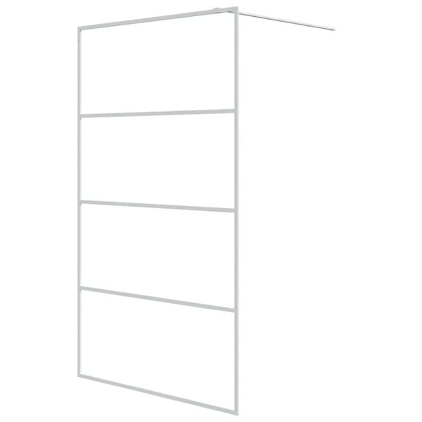 vidaXL brusevæg 115x195 cm klart sikkerhedsglas hvid