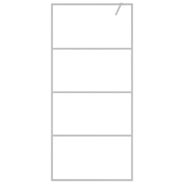 vidaXL brusevæg 90x195 cm klart sikkerhedsglas sølvfarvet