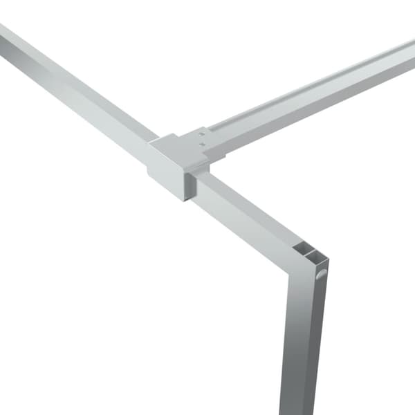 vidaXL brusevæg 115x195 cm klart sikkerhedsglas sølvfarvet