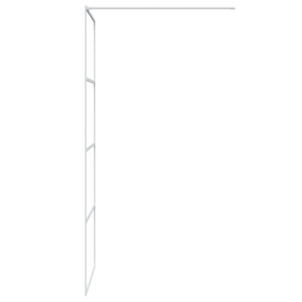 vidaXL brusevæg 80x195 cm klart sikkerhedsglas hvid