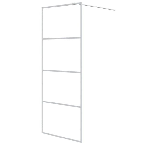 vidaXL brusevæg 80x195 cm klart sikkerhedsglas hvid