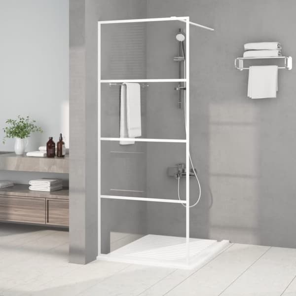 vidaXL brusevæg 80x195 cm klart sikkerhedsglas hvid