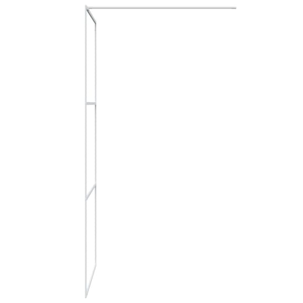 vidaXL brusevæg 90x195 cm klart sikkerhedsglas hvid