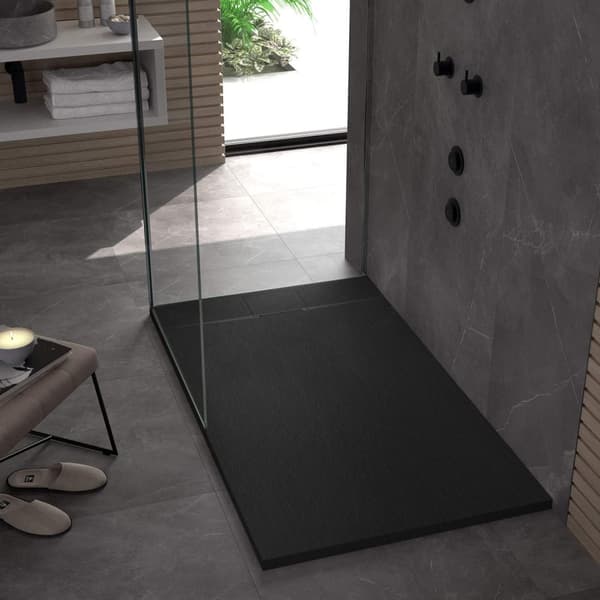 BASALT duschbrosch, svart, 80x100