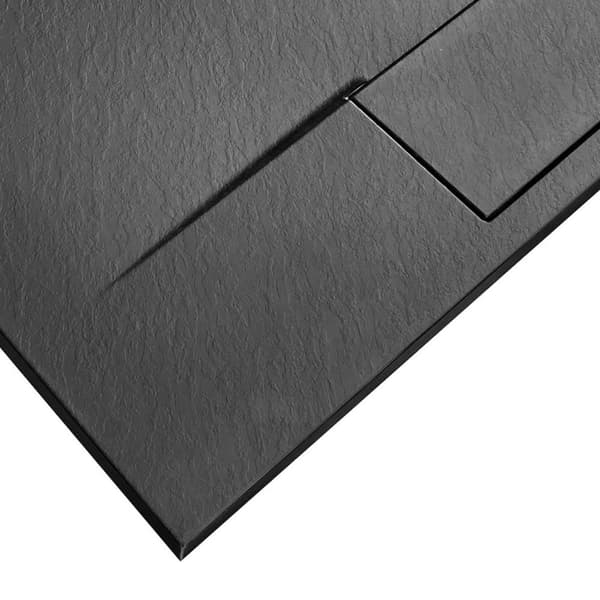 BASALT duschbrosch, svart, 80x100