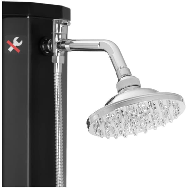 Uniprodo - Soluppvärmd utedusch - 35 l tank - Inkl. takdusch, handdusch och vattenkran