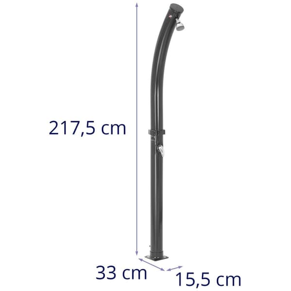 Uniprodo - Soluppvärmd utedusch - 20 l tank - Justerbart duschmunstycke