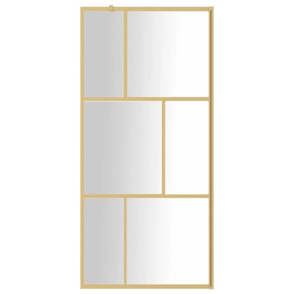brusevæg 90x195 cm klart sikkerhedsglas guldfarvet