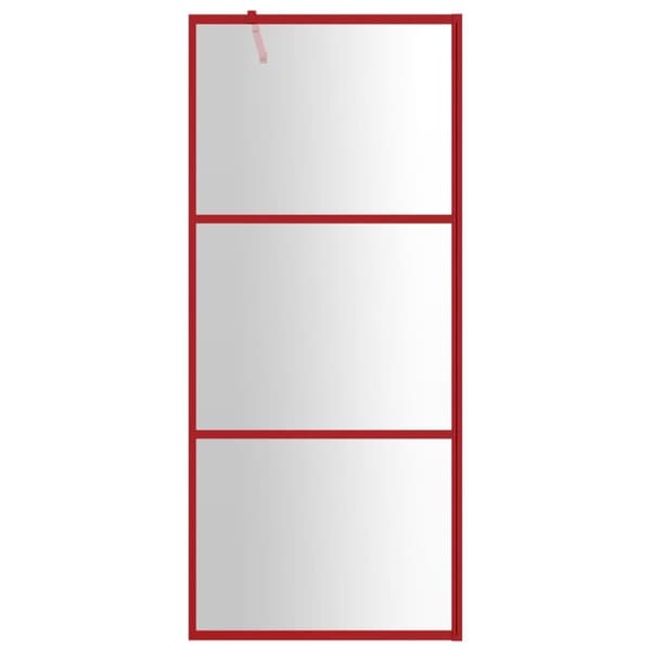 brusevæg 80x195 cm klart sikkerhedsglas rød