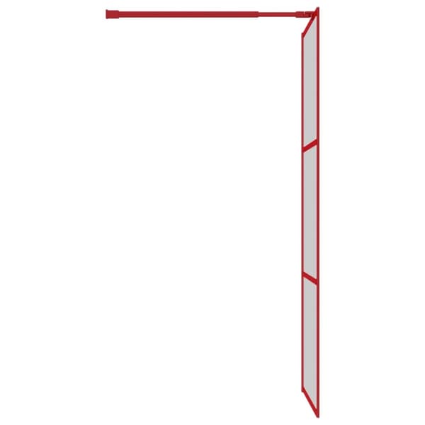 brusevæg 80x195 cm klart sikkerhedsglas rød