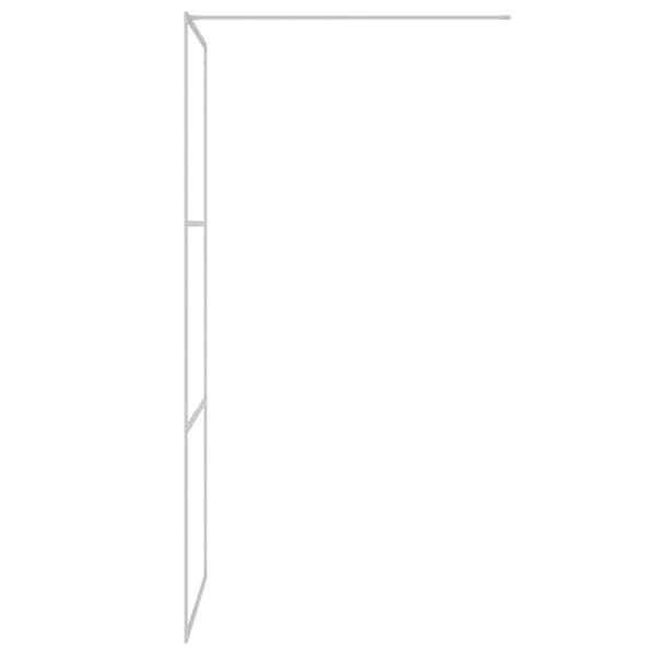 brusevæg 80x195 cm klart sikkerhedsglas sølvfarvet