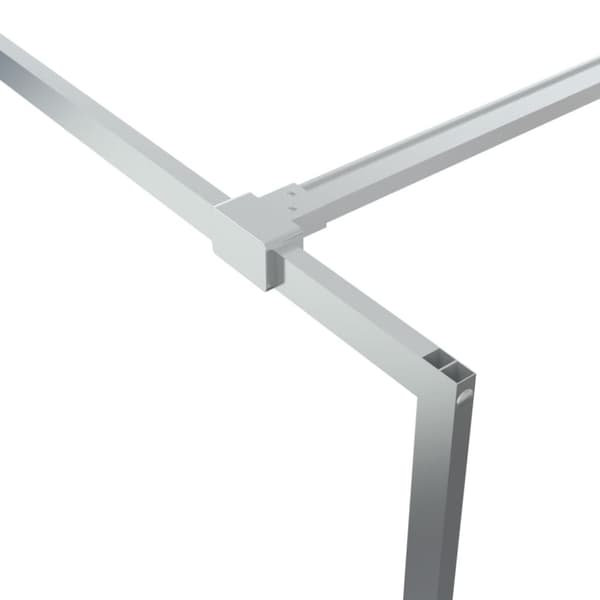 brusevæg 80x195 cm klart sikkerhedsglas sølvfarvet