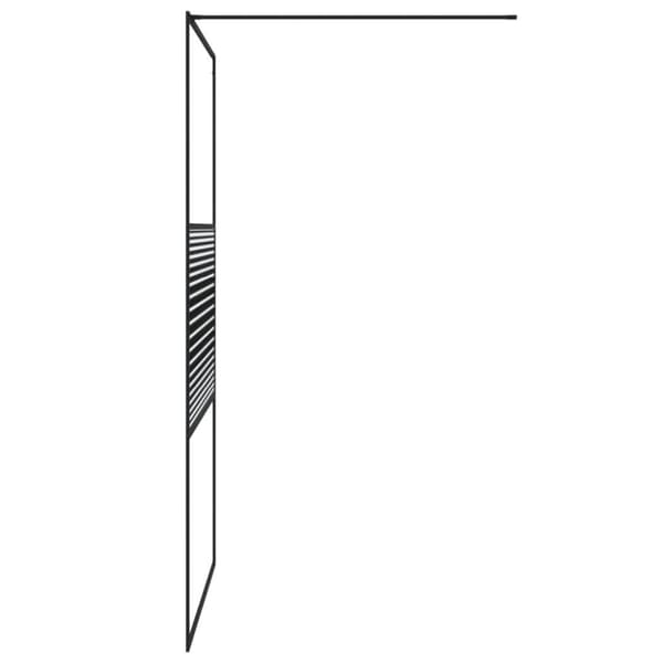 Walk-in suihkuseinäke musta 115x195 cm kirkas ESG-lasi