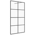 Miniatyrbillede 2 af 5: brusevæg 90x195 cm klart sikkerhedsglas sort