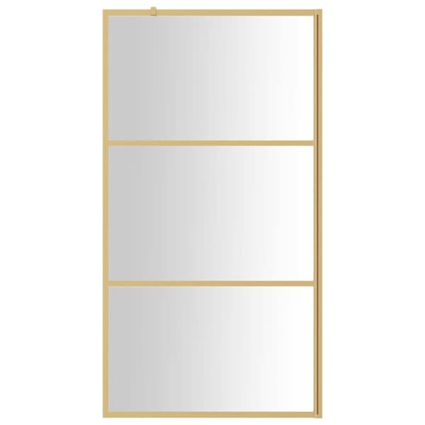 brusevæg 100x195 cm klart sikkerhedsglas guldfarvet