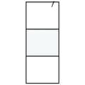 Miniatyrbillede 3 af 7: brusevæg 80x195 cm halvmatteret sikkerhedsglas sort