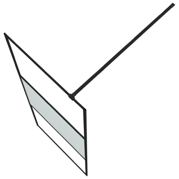 brusevæg 80x195 cm halvmatteret sikkerhedsglas sort