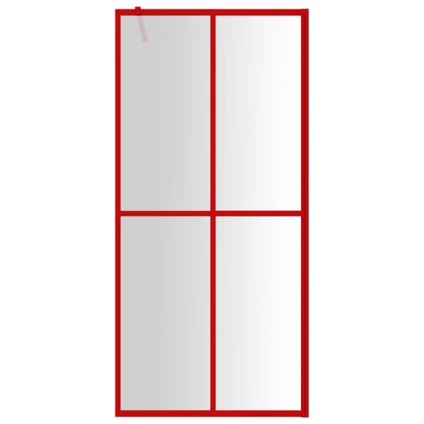 brusevæg 100x195 cm klart sikkerhedsglas rød