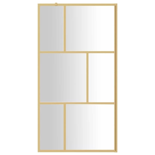 brusevæg 115x195 cm klart sikkerhedsglas guldfarvet