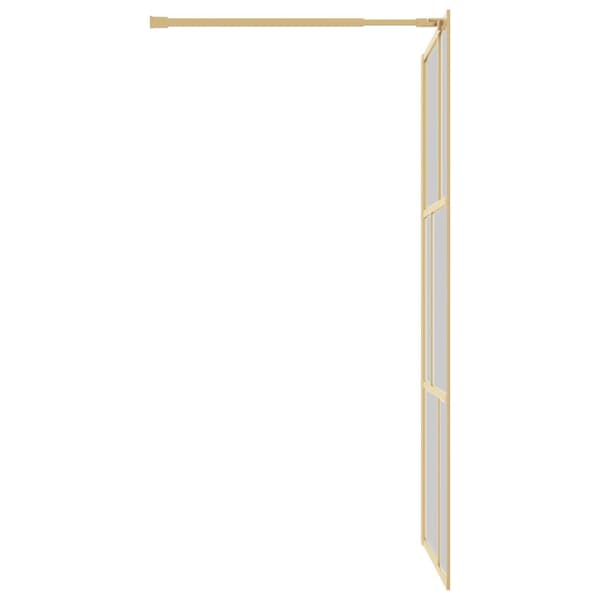 brusevæg 115x195 cm klart sikkerhedsglas guldfarvet
