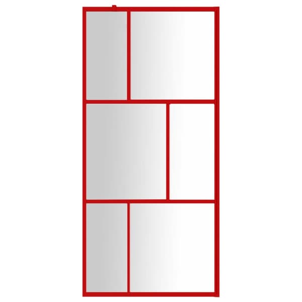 brusevæg 80x195 cm klart sikkerhedsglas rød