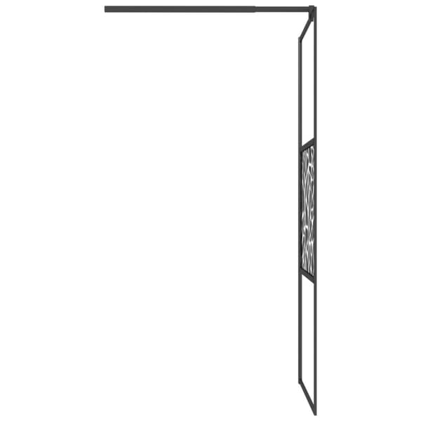 brusevæg 80x195 cm sikkerhedsglas med stendesign sort