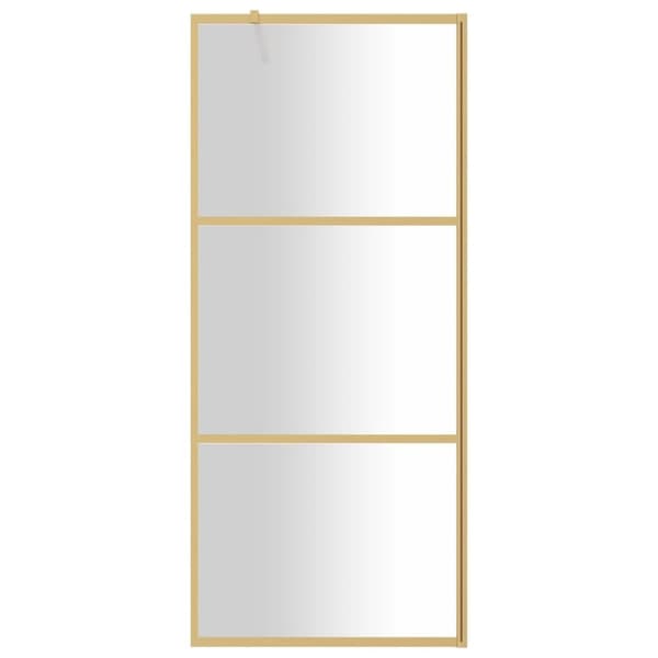 brusevæg 80x195 cm klart sikkerhedsglas guldfarvet