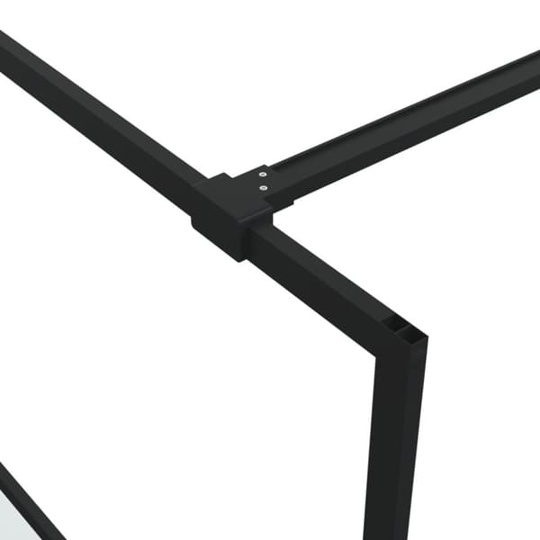 brusevæg 80x195 cm halvmatteret sikkerhedsglas sort