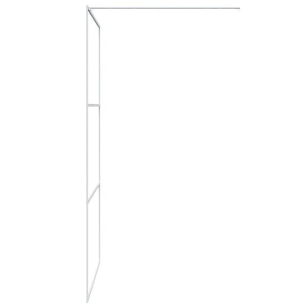 brusevæg 115x195 cm klart sikkerhedsglas hvid