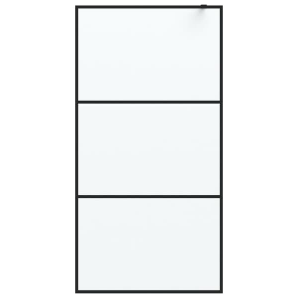 brusevæg 100x195 cm matteret sikkerhedsglas sort