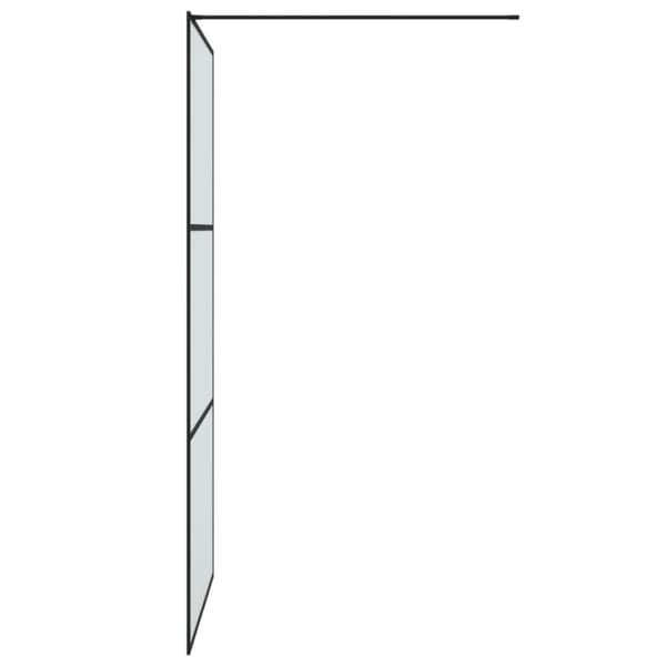 brusevæg 100x195 cm matteret sikkerhedsglas sort